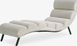Chaise longue LINDELSE beige teddy/zwart