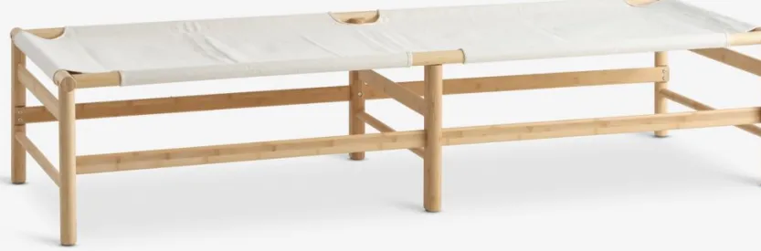 Daybed FRYDENDAL 196x72 beige stof/bamboe