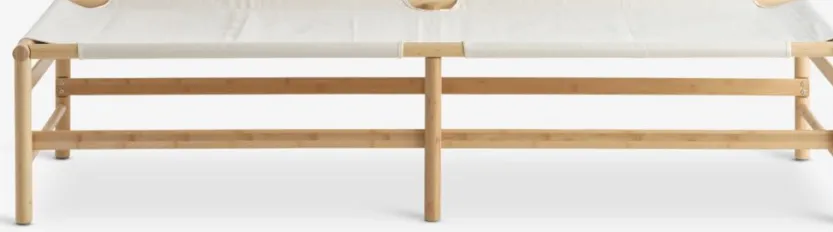 Daybed FRYDENDAL 196x72 beige stof/bamboe