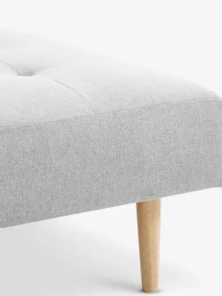 Daybed NOREFJELL 80x200 cm lichtgrijze stof/eiken kleur