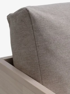 Daybed SOLLERUP 204x78 lichtgrijze stof/massief grenen