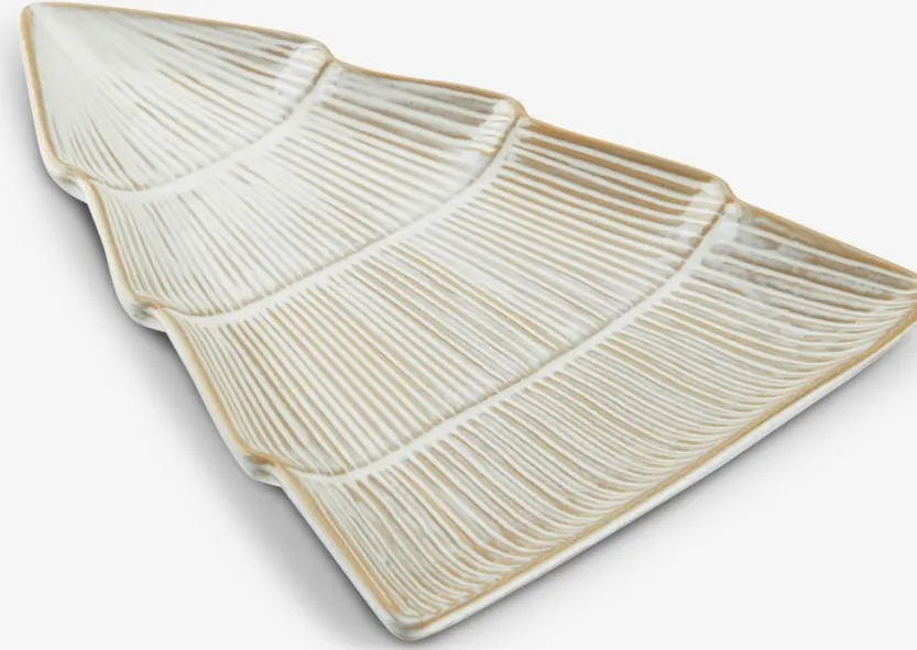 Decoratieve schaal AUSTRE B25xL18xH2cm porselein wit