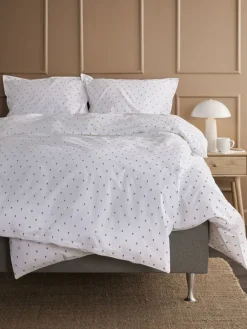 Dekbedovertrek OLGA percal 140x200 blauw/wit