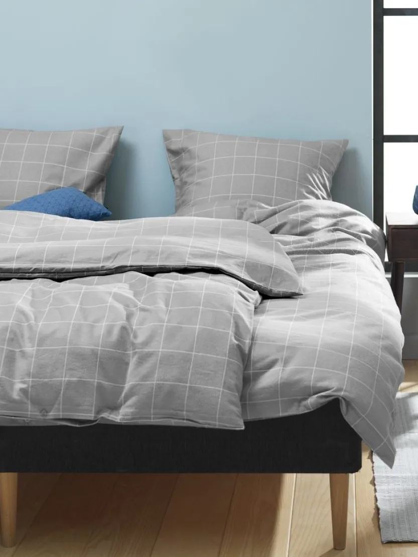 Dekbedovertrek THERESA flanel 140x200 grijs