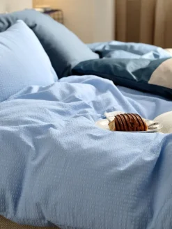 Dekbedovertrek TINNE crepe 140x200 lichtblauw