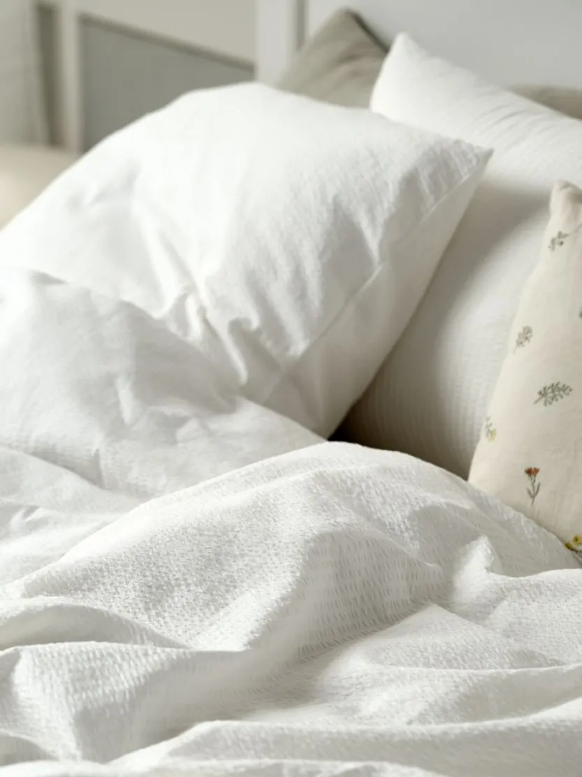 Dekbedovertrek TINNE crêpe 140x200 wit