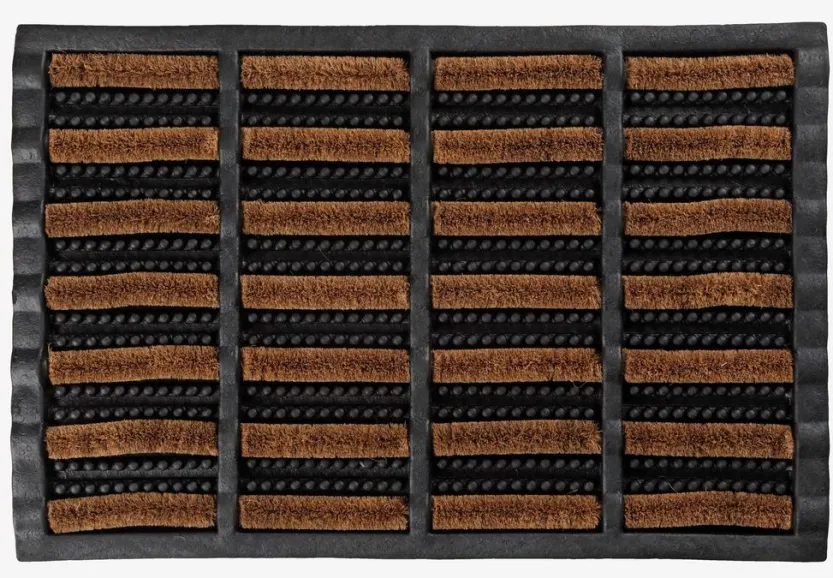 Deurrmat NAVR 40x60x3 kokosvezel naturel/zwart