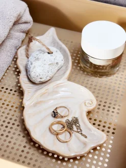 Dienblad TORTUNA B10xL25cm schelpvorm beige