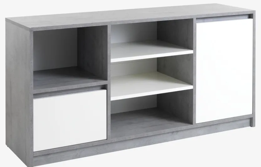 Dressoir BILLUND 2 deuren wit/beton