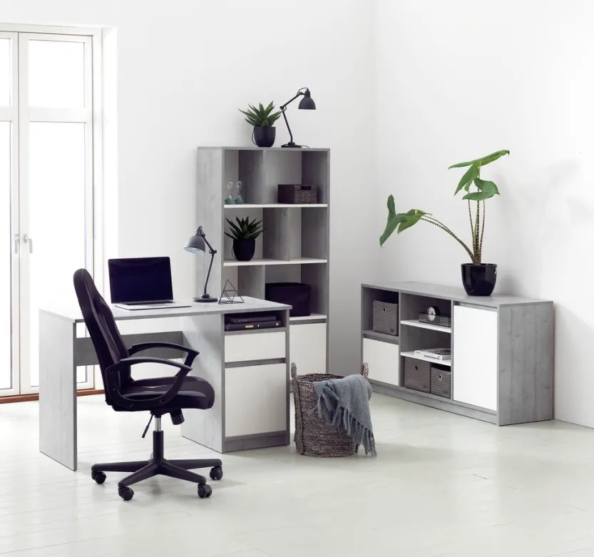 Dressoir BILLUND 2 deuren wit/beton