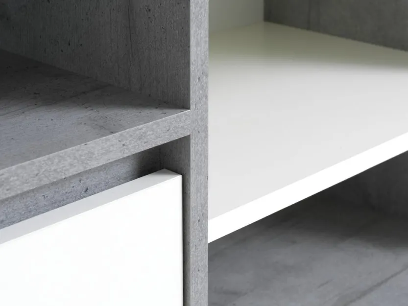 Dressoir BILLUND 2 deuren wit/beton