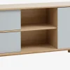 Dressoir EGEBJERG 2 lades 1 deur grijs/eiken