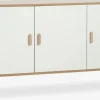 Dressoir GAMTOFTE 3 deuren eiken/wit