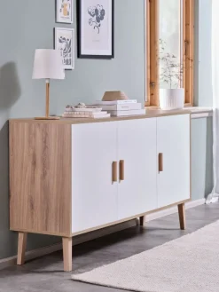 Dressoir GAMTOFTE 3 deuren eiken/wit