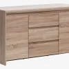 Dressoir HASLUND 2 deuren 3 lades eiken