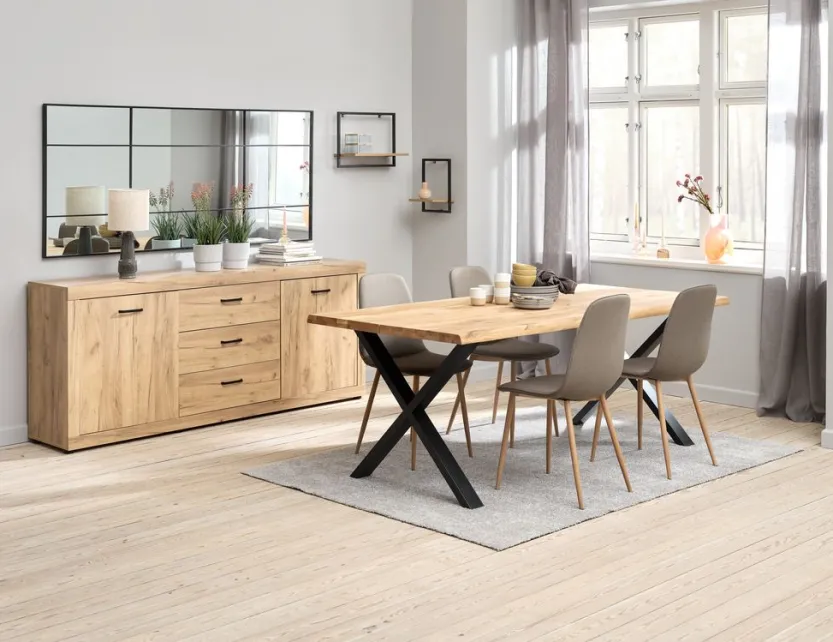 Dressoir LINTRUP 2 deuren 3 lades eiken kleur