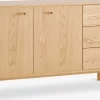 Dressoir MARSTRAND 2 deuren 3 lades naturel eik