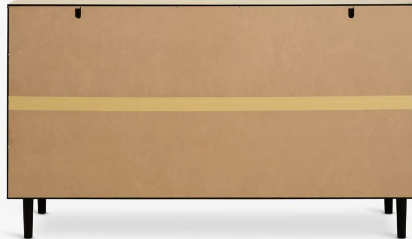 Dressoir ODENSE 3 deuren 3 lades eiken/zwart