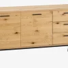 Dressoir SANDBY 2 deuren 3 lades naturel eiken/zwart