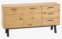 Dressoir SANDBY 2 deuren 3 lades naturel eiken/zwart