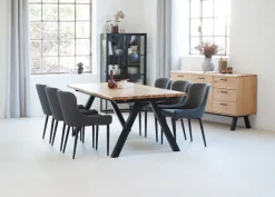 Dressoir SANDBY 2 deuren 3 lades naturel eiken/zwart