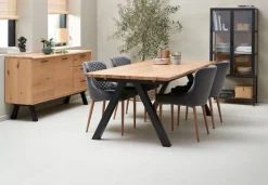 Dressoir SANDBY 2 deuren 3 lades naturel eiken/zwart