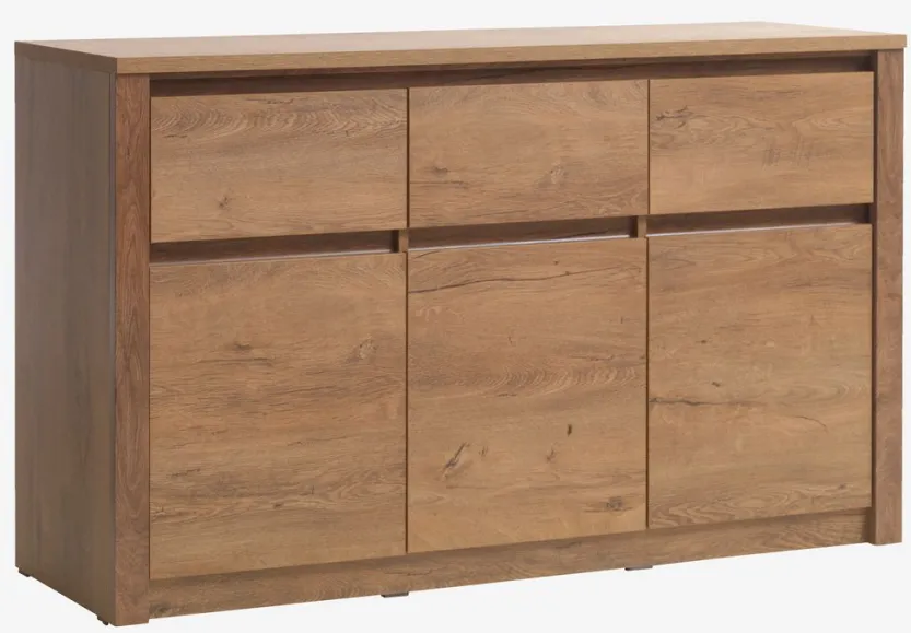 Dressoir VEDDE 3 deuren 3 lades eiken