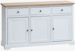 Dressoir VISLINGE 3 deuren 3 lades naturel/wit
