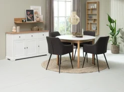 Dressoir VISLINGE 3 deuren 3 lades naturel/wit