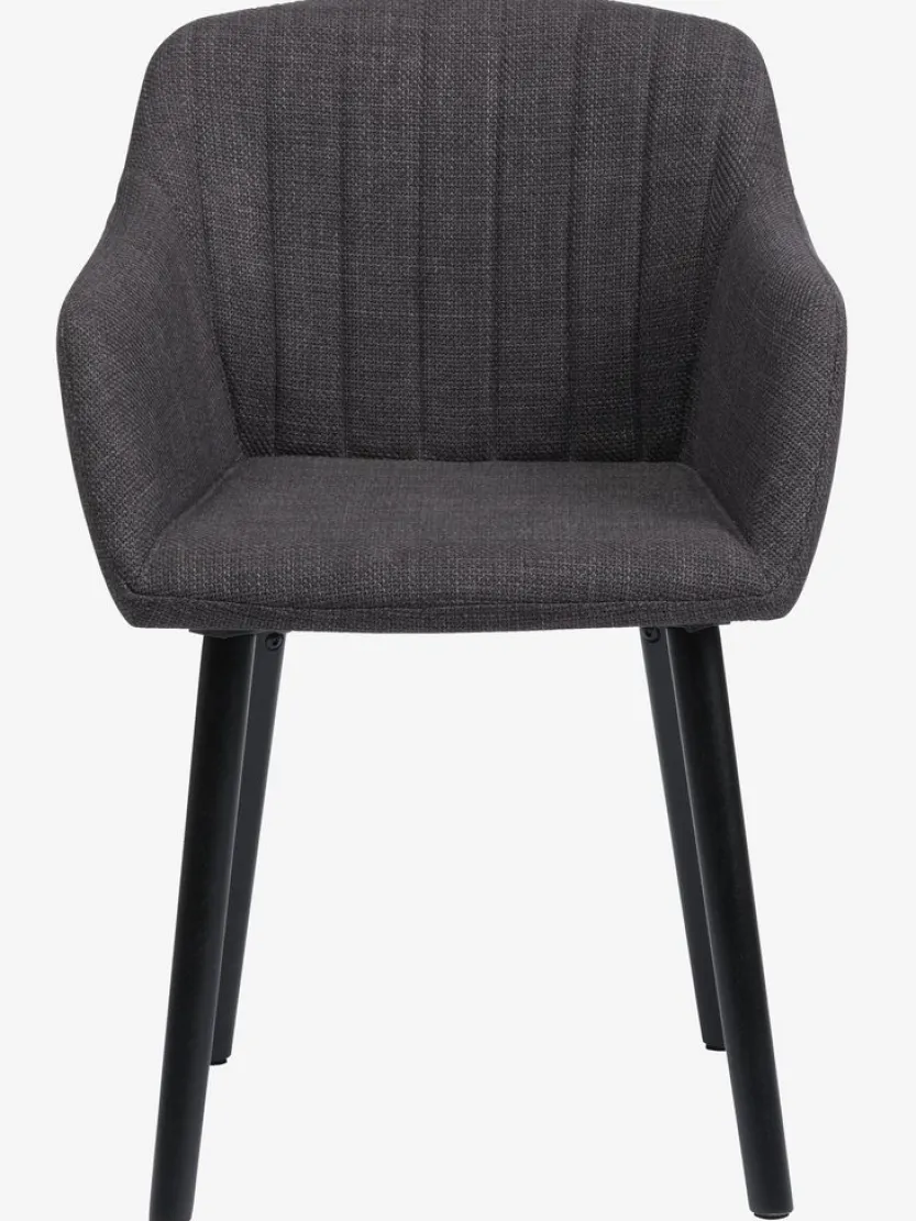 Eetkamerstoel ADSLEV antraciet grijze stof/zwart