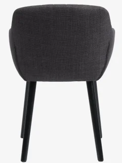 Eetkamerstoel ADSLEV antraciet grijze stof/zwart