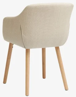 Eetkamerstoel ADSLEV beige stof/eiken kleur