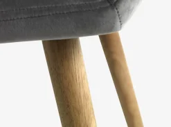 Eetkamerstoel ADSLEV fluweel grijs/naturel