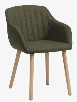 Eetkamerstoel ADSLEV olijfgroene stof/eiken kleur