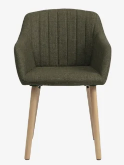 Eetkamerstoel ADSLEV olijfgroene stof/eiken kleur