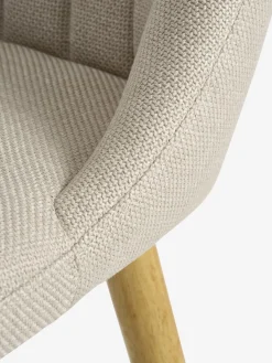 Eetkamerstoel ADSLEV zonder armleuning beige/eiken kleur