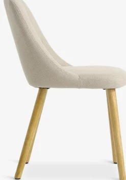 Eetkamerstoel ADSLEV zonder armleuning beige/eiken kleur