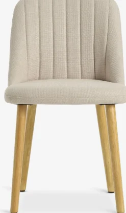 Eetkamerstoel ADSLEV zonder armleuning beige/eiken kleur