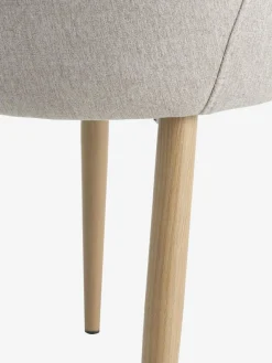 Eetkamerstoel BELLINGE zandkleurige stof/eiken kleur