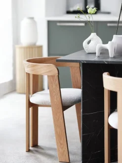 Eetkamerstoel BOVRUP eiken/beige stof