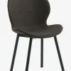 Eetkamerstoel GEVNINGE donkerbruine stof/zwart