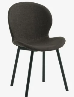 Eetkamerstoel GEVNINGE donkerbruine stof/zwart