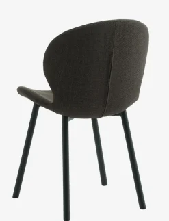 Eetkamerstoel GEVNINGE donkerbruine stof/zwart