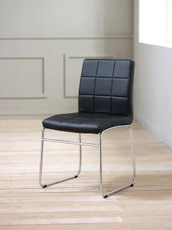 Eetkamerstoel HAMMEL zwart kunstleer/chroom