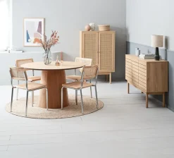 Eetkamerstoel HASSING rotan/chroom