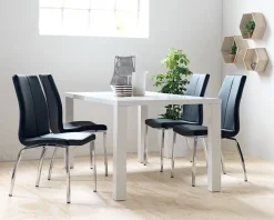 Eetkamerstoel HAVNDAL zwart kunstleer/chroom