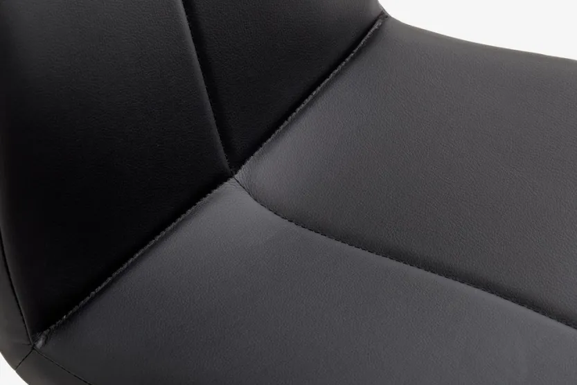 Eetkamerstoel HAVNDAL zwart kunstleer/chroom