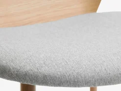 Eetkamerstoel HORNE lichtgrijs/eiken