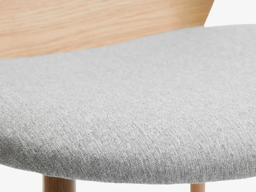 Eetkamerstoel HORNE lichtgrijs/eiken