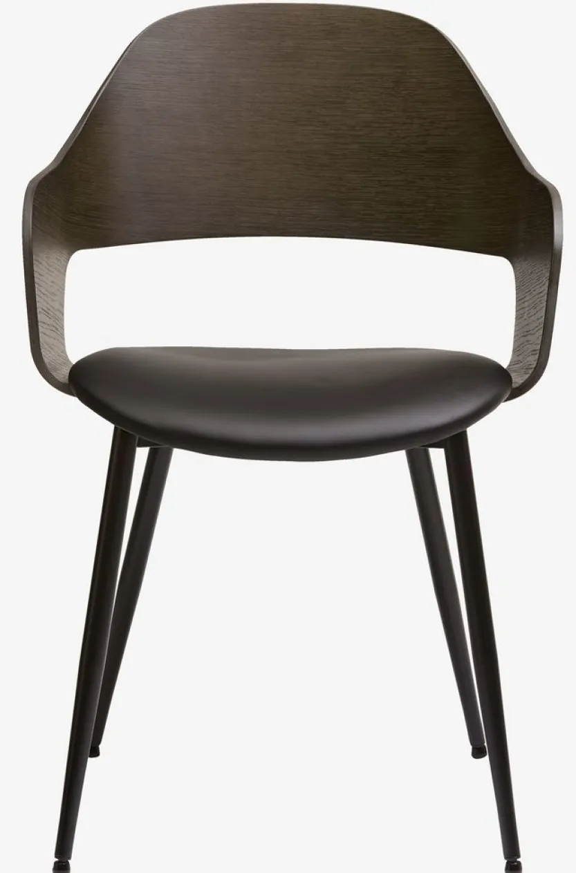 Eetkamerstoel HVIDOVRE donker eiken/zwarte stof